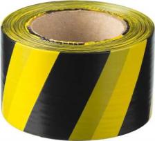 Лента для ограждения Сигнальная лента, цвет черно-желтый, 75мм х 200м, ЗУБР Мастер, 12242-75-200