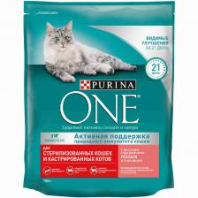Корм Purina One сухой корм для стерилизованных кошек и кастрированных котов, с высоким содержанием лосося и пшеницей (1,5 кг) Корм Purina One сухой корм для стерилизованных кошек и кастрированных котов, с высоким содержанием лосося и пшеницей (1,5 кг)