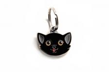 Адресник My Family colors Кошка чёрная цветной средний Адресник My Family colors Кошка чёрная цветной средний