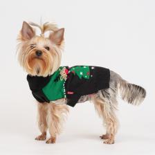 Petmax Свитер новогодний для кошек и собак, S, черный Petmax Свитер новогодний для кошек и собак, S, черный