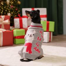 Petmax Свитер с ламой для кошек и собак, L, серый Petmax Свитер с ламой для кошек и собак, L, серый