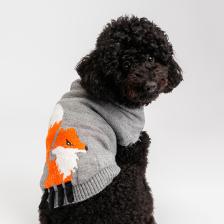 Petmax Свитер с лисой для кошек и собак, L, серый Petmax Свитер с лисой для кошек и собак, L, серый