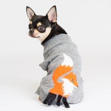 Petmax Свитер с лисой для кошек и собак, M, серый Petmax Свитер с лисой для кошек и собак, M, серый