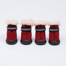 Petmax Ботинки с мехом для собак, S, малиновые Petmax Ботинки с мехом для собак, S, малиновые