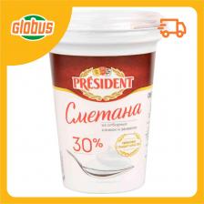 Сметана из отборных сливок и закваски President 30% Сметана из отборных сливок и закваски President 30%
