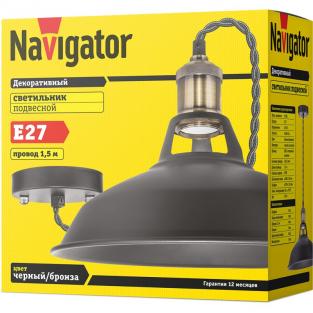 Светильник Navigator 61 535 NIL-WF01-008-E27 60Вт 1,5м. метал. черный/бронза, цена за 1 шт.