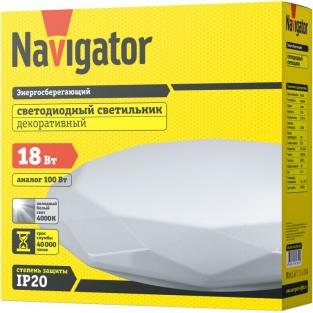 Накладной светодиодный светильник Navigator 61 754 NBL-R10-18-4K-IP20-LED алмаз, цена за 1 шт.