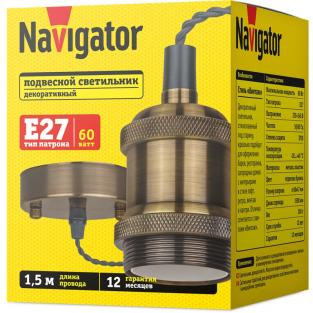 Светильник Navigator 93 162 NIL-SF01-009-E27 черненая бронза, цена за 1 шт.
