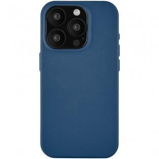 Чехол uBear Capital Leather Case для iPhone 15 Pro MagSafe тёмно-синий