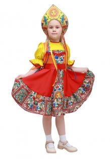 Мой Карнавал Русский народный костюм для девочки с кокошником
