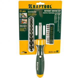 Реверсивно-рычажная отвертка Kraftool Expert 26151-H21