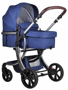 Детская коляска-трансформер Aimile Original Silver 608L цвет синий