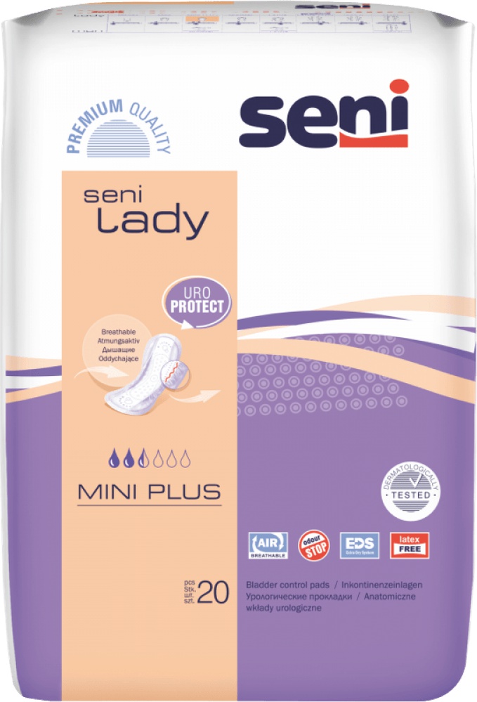 Средство по уходу за больными Seni Урологические прокладки Lady Mini plus, 20шт Средство по уходу за больными Seni Урологические прокладки Lady Mini plus, 20шт