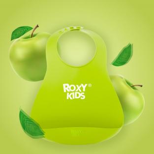 Нагрудник Roxy-Kids Нагрудник мягкий для кормления (зеленый)
