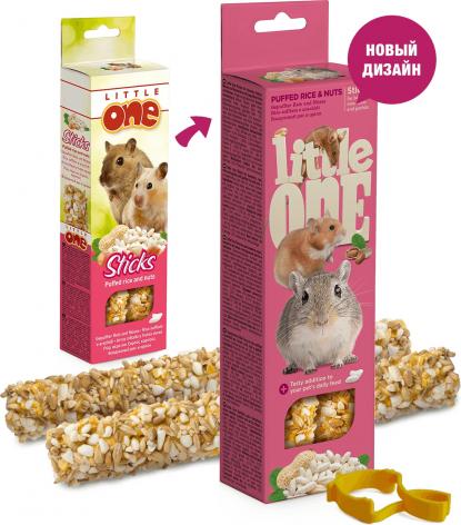 Little One Лакомство для грызунов Палочки для хомяков, крыс, мышей и песчанок с воздушным рисом и орехами 2х55г Little One Лакомство для грызунов Палочки для хомяков, крыс, мышей и песчанок с воздушным рисом и орехами 2х55г