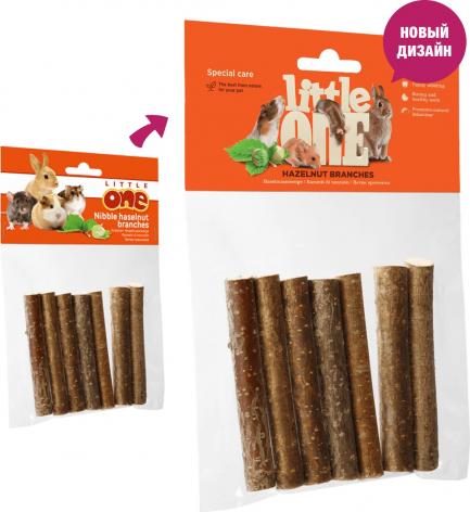 Little One Лакомство для грызунов Ветви орешника, палочки для изгрызания для всех видов грызунов 7шт Little One Лакомство для грызунов Ветви орешника, палочки для изгрызания для всех видов грызунов 7шт