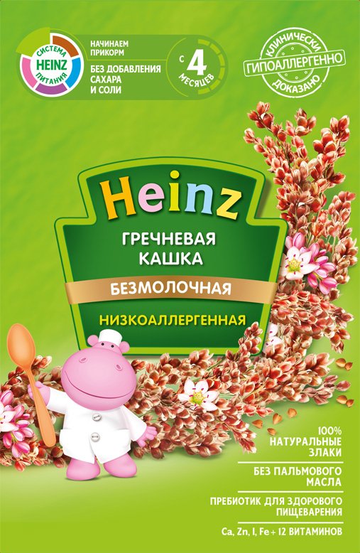 Каша heinz гречневая безмолочная с яблоками