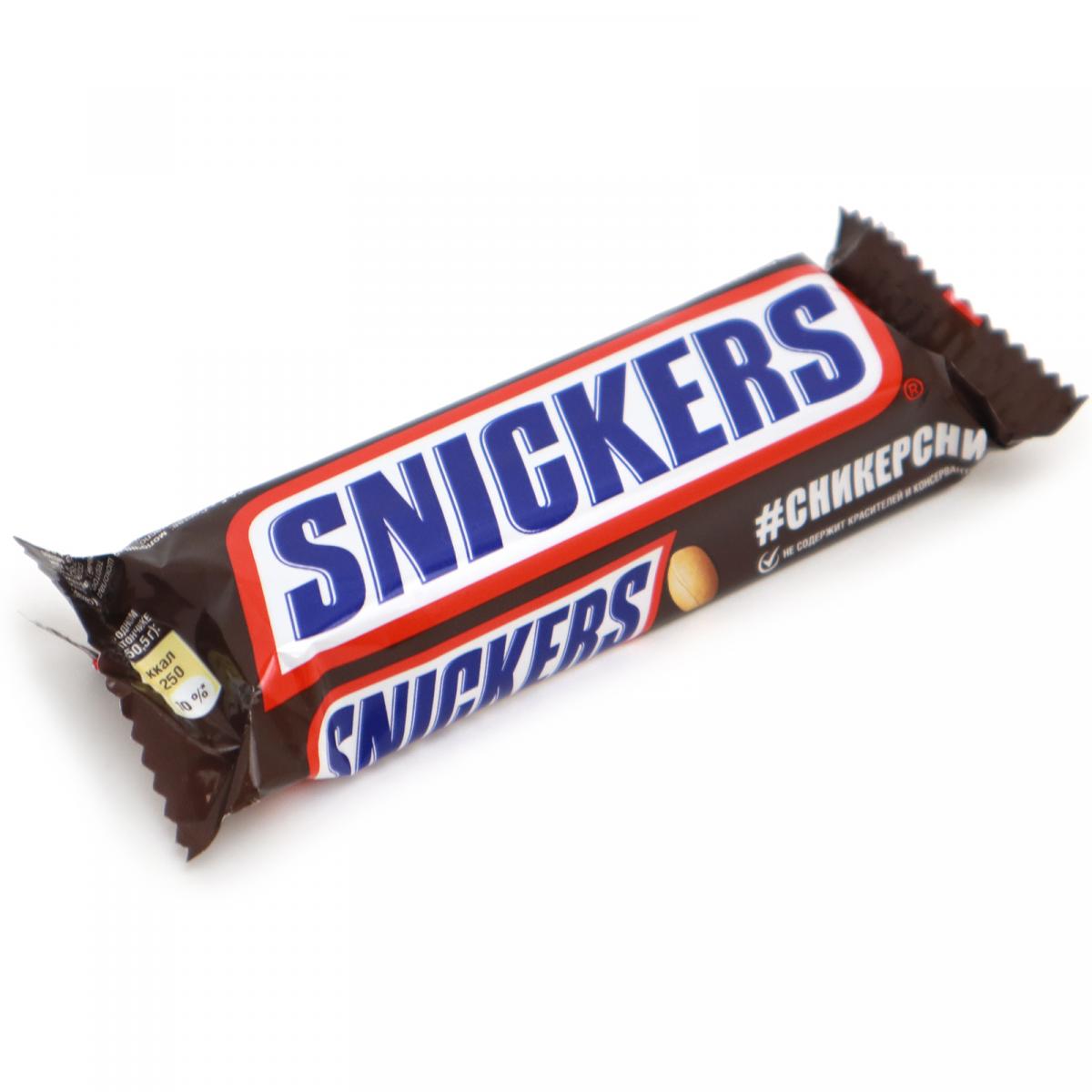 Snickers шоколадный батончик 160г