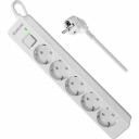 Удлинитель с сетевым фильтром Defender DFS 135 5 м, белый, 5 розеток 99432