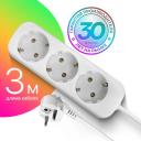 Удлинитель Defender E330, 3 розетки, с/з, 10А / 2200 Вт 3 3 м 2 кв. мм 157 мм 52 мм 40 мм белый