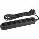 Сетевой фильтр ЭРА USF-6es-5m-B-BOX черный с заземлением 3x0,75мм2, с выкл, 6гн, 5м Б0037265