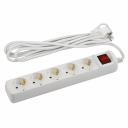 U-5es-3m-3x1,5 Удлинитель электрический ЭРА U-5es-3m-3x1,5 с заземлением с выключателем 5 розеток 3м ПВС 3x1,5мм2 16А, цена за 1 шт