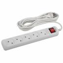 U-5s-5m-2x1 Удлинитель электрический ЭРА U-5s-5m-2x1 без заземления c выключателем 5 розеток 5м ПВС 2x1мм2 10А, цена за 1 шт