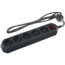 Сетевой фильтр ЭРА USF-5es-1.5m-B, 5 розеток, с/з, 10А / 2200 Вт 5 1.5 м 0.75 кв. мм 330 мм 90 мм 50 мм черный
