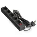 Сетевой фильтр ExeGate SP-5-1.8B, 5 розеток, с/з, 10А / 2200 Вт 5 1.8 м 0.75 кв. мм 300 мм 70 мм 60 мм черный