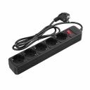 Сетевой фильтр GPS-5-10-3x075-1000-B, 5 мест, 10А, 3x075 мм2, 10м, черный (471019), цена за 1 шт