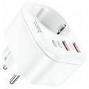 Сетевой фильтр HOCO NS3 1 гнездо + PD 20W + 2USB QC3.0 18W белый