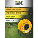 Удлинитель на катушке IEK WKP23-06-04-20, 4 розетки, б/з, 6А / 1300 Вт 4 20 м 0.75 кв. мм 240 мм 180 мм 320 мм Желтый