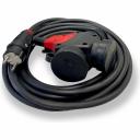 Силовой удлинитель с заземлением iTOK серии iCONNECT PRO предназначен для подключения различных электрических приборов, электроинструментов и устройств на напряжение до 250 В и мощностью до 3500 Вт.Область применения: строительные площадки, на производстве различных промышленных предприятий, на дачных участках, квартирах, загородных домах, автосервисах, объектах социальной и транспортной инфраструктуры.Высокая степень защиты iP44 и морозостойкий кабель позволяет использовать силовой удлинитель iTOK на улице при высоких минусовых температурах и в помещениях с влажной средой. Температура эксплуатации от -60 до +50 С°.Силовой удлинитель iTOK серии iCONNECT PRO производится с применением передовых технологий производства электротехнической продукции самых высоких стандартов качества в строгом соответствии с ГОСТ IEC 60884-1.Вилка (стандарт Shuko) и тройник с защитными крышками выполнены в твердом резиновом исполнении, что обеспечивает высокую ударопрочность и возможность применения при минусовых температурах. Тройник имеет уникальную конструкцию расположения розеток, которая обеспечивает удобное присоединение разъемов и розеток различных конфигураций без помех друг для друга.Перед началом эксплуатации, во избежание перегрева кабеля, удлинитель необходимо полностью размотать.