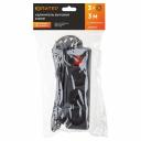 Удлинитель Юпитер JP8103-21 (3м, 3 розетки, 2,2кВт, без заземления, выключатель, ПВС 2х0,75, черный)