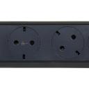 Удлинитель с заземлением Legrand 3 розетки с кабелем 1,5 м, с кнопкой включения и поворотным основанием, цвет: черный , арт. 694528