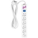 Сетевой фильтр Power Cube Ф0.5-16А, 6 розеток, с/з, 16А / 3500 Вт 6 0.5 м 1 кв. мм 373 мм 52 мм 41 мм белый,