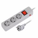 Сетевой фильтр 16А, 3500 Вт, 3 гнезда, без з/ш, с з/к, ПВС, 1,8 м, серый (SBSP-3-18-G), цена за 1 шт
