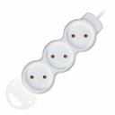 Удлинитель New, 3 гнезда 3 метра 10А/2,2кВт без заземления ПВС 2х1,0 мм? (SBE-10-3-03m-N)/50, цена за 1 шт