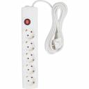 Сетевой фильтр с колодкой на 5 розеток – оптимальное решение для обеспечения комфортного и безопасного электропитания в офисе и дома. Провод ПВС длиной 1,5 метров обеспечивает максимальную гибкость при размещении устройства. Встроенная защита от скачков напряжения и система заземления предусматривают стабильность работы электротехники, предотвращая повреждения. Управлять фильтром легко и просто благодаря кнопке включения/выключения. Максимальная нагрузка составляет 2200 Вт, а сила тока – 10 А, что позволяет подключить различные бытовые и офисные устройства. Корпус фильтра изготовлен из негорючего, ударопрочного РР-пластика. Белый цвет корпуса придает фильтру стильный и современный внешний вид.