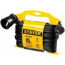 Удлинитель-шнур STAYER 55014-15_z01, 1 розетка, б/з, 10А / 2200 Вт 1 15 м 0.75 кв. мм черный