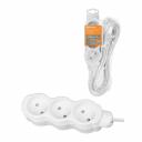 Удлинитель бытовой Люкс 3 гнезда, 10 м, б/з, с з/ш, ПВС 2х1,0 мм2, 10 А, 250 В, 2400 Вт TDM У-32015, цена за 1 шт