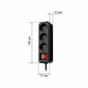 Удлинитель 3 гнезда, 5 метров, с/з, выкл., 10 А, 2300 Вт, черный, НАРОДНЫЙ У1-32055 (Ун1 321-0001), цена за 1 шт