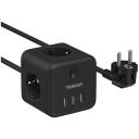 Сетевой фильтр tessan TS-301, 3 розетки, с/з, 10А / 2500 Вт 3 3 1.5 м 76 мм 76 мм черный