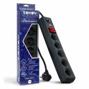 Удлинитель Сетевой фильтр электропитания Tokov Electric TKE-C06-SF5-1.8-ZV (250В, черный)
