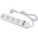 Умный сетевой фильтр Wi-Fi, 1.8м (Пвс 3х1,5), 4 гнезда, с/з, 2USB+Type-C (5В, 3A). 16A. До 3680Вт, голосовое управление, приложение UnielSmart Uniel P-GCL4-1,8 A201/UC/WF WHITE