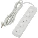 Удлинитель шнур 3м., 5 гнезд, 10A, б/з. белый Uniel Ultra S-CU5-3 WHITE