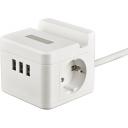 Удлинитель с/з, шнур 1,5м, 2 гнезда, 3 USB, 16А, держатель для телефона, белый Uniel Standard S-GCD2-1,5SBUH WHITE