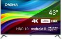 Телевизор Digma DM-LED43UBB41, 43", 4K Ultra HD, Smart TV, темно-серебристый