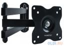 Кронштейн Kromax DIX-15 Black, Кр. стал. наст. для TV 10"-28", max 30 кг, 5 ст св., нак. ±15°, пов. 180°, от ст. 48-377 мм, max VESA 100x100