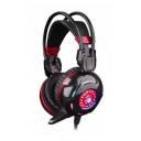 Гарнитура игровая A4TECH Bloody G300, для компьютера, мониторные, проводные, черный / красный [g300 black+red]